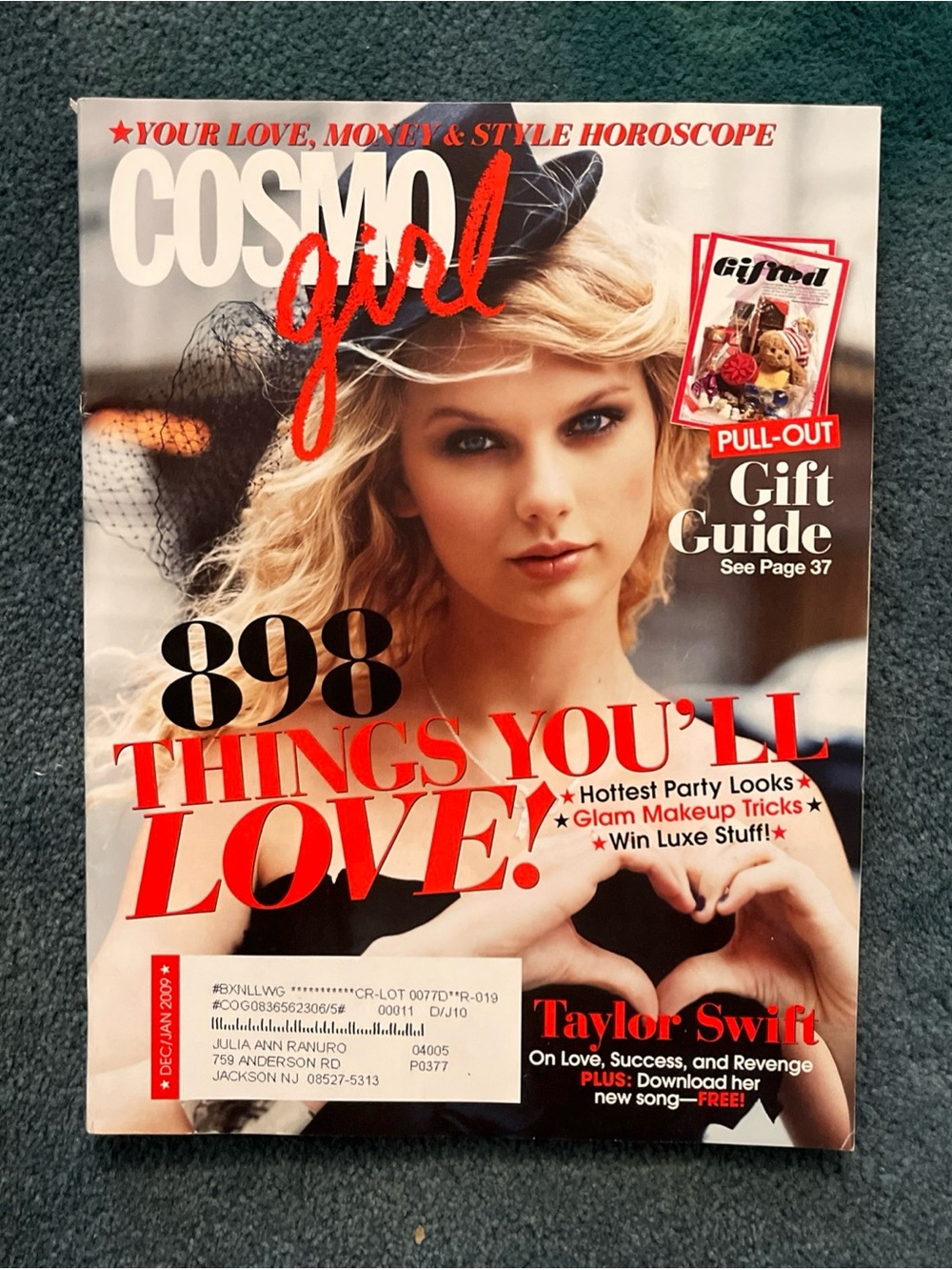 Vintage 2009 Taylor Swift cover of Cosmo Girl Magazine -rare find